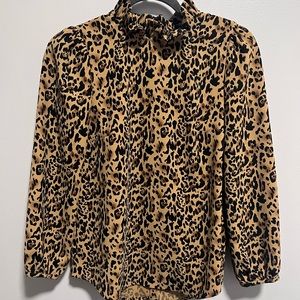 J crew cheetah print blouse